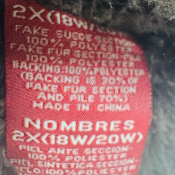 Vintage Faded Glory Penny Lane Jacket Size 2X Brown Faux Suede Y2K Boho Coat - Picture 7 of 8